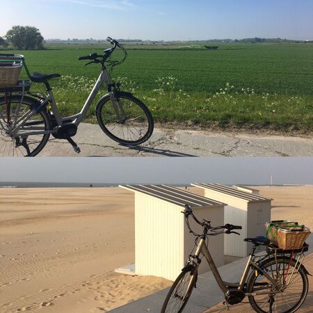 fietsen langs Polder en strand fietsen langs Polder en strand